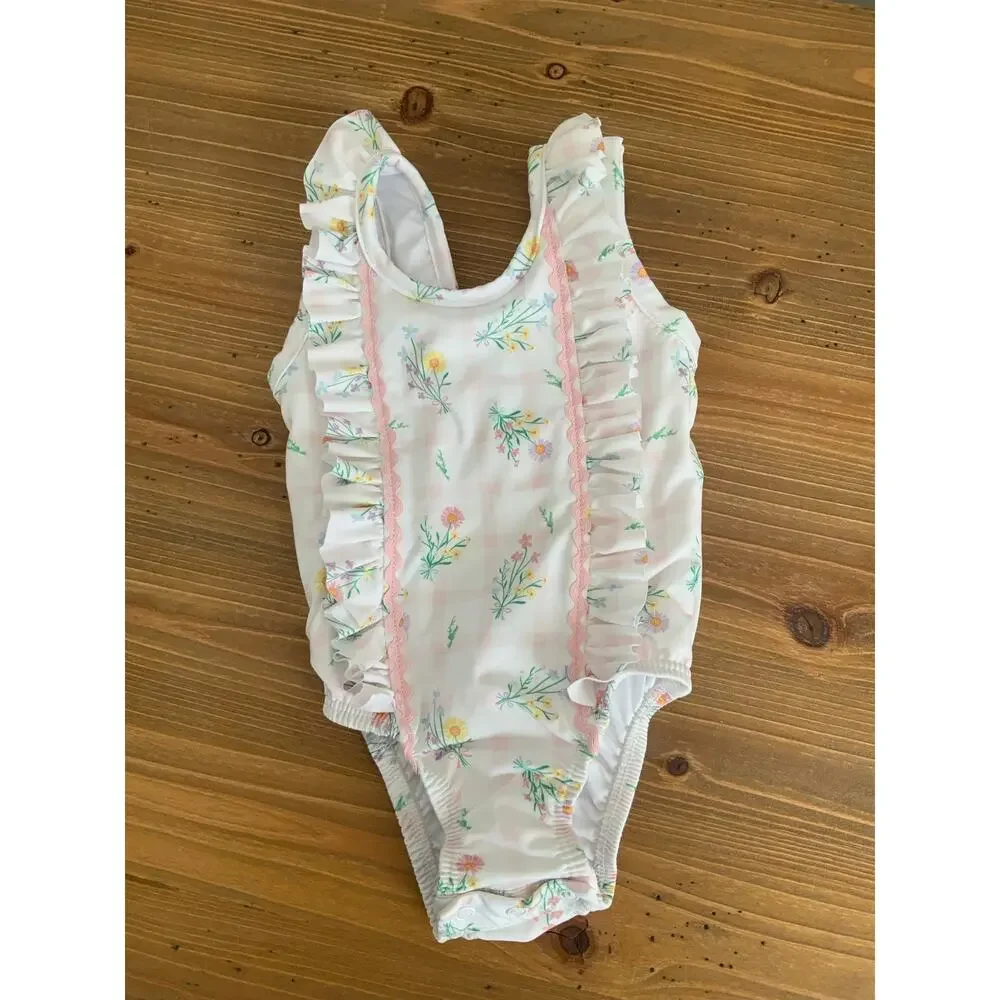 Lullaby Set Floral One‎ piece bathing suit size 9mo